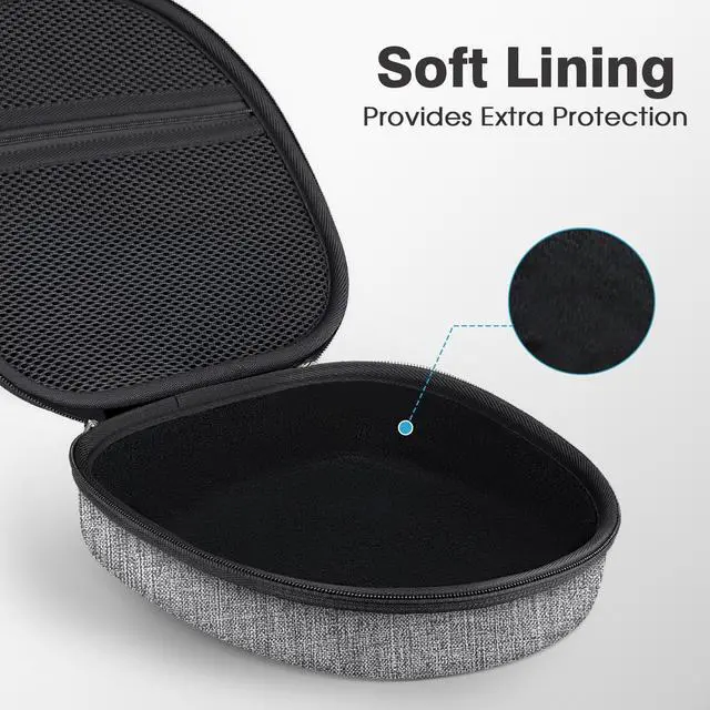 Alt view image 5 of 7 - Hard Case for Sony WH-CH720N / WH-CH520 / WH-1000XM6 / WH-1000XM5 | WH-CH710N WH-CH510 WH-1000XM4 WHXB910N Headphone Travel Cover, Protective Carrying Storage Bag, Gray