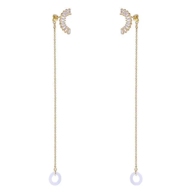 Main image of Anti-lost Holder Earrings for AirPods 14K Gold Plated Dangle Earring Wireless Earphone Holder Strap Compatible with AirPods Pro 1 & 2 (Ear Stud-2)