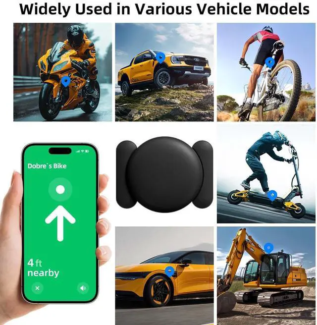 Alt view image 6 of 6 - Car GPS Tracking Device for Vehicles, 2PCS Real Time GPS Tracker for Car Work with Find My (iOS Only),No Monthly Fee (White Tracker, Black Magnetic Case)