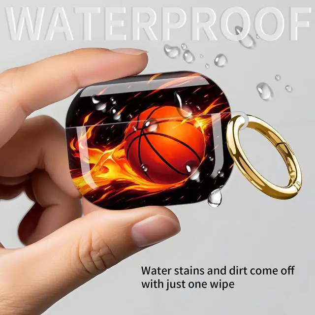 Alt view image 6 of 6 - Compatible with AirPod Pro 3rd Gen(2025) Case,Protective Case for AirPod Pro 3rd Gen, Shockproof with Carabiner, Wireless Charging Compatible for Women Men(Basketball)