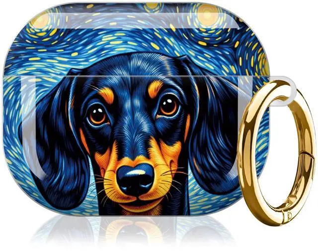 Main image of Compatible with AirPod Pro 3rd Gen(2025) Case,Protective Case for AirPod Pro 3rd Gen, Shockproof with Carabiner, Wireless Charging Compatible for Women Men(Starry Night Dog)