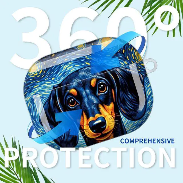 Alt view image 4 of 6 - Compatible with AirPod Pro 3rd Gen(2025) Case,Protective Case for AirPod Pro 3rd Gen, Shockproof with Carabiner, Wireless Charging Compatible for Women Men(Starry Night Dog)