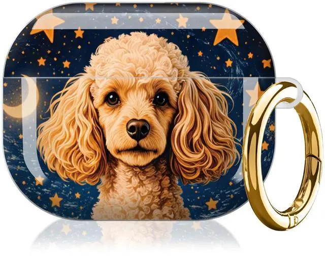 Main image of Compatible with AirPod Pro 3rd Gen(2025) Case,Protective Case for AirPod Pro 3rd Gen, Shockproof with Carabiner, Wireless Charging Compatible for Women Men(Starry Night Poodle)