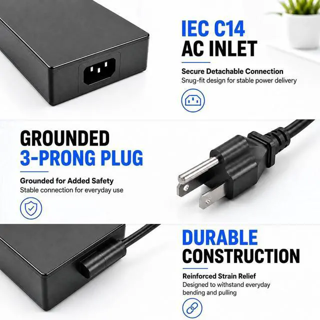 Alt view image 5 of 6 - 280W Charger for ASUS ROG Strix G16 Zephyrus G16 ADP-280EB B 6.0x3.7mm Tip | Fits select SCAR 15/17, Zephyrus M16/S17/Duo 16, Flow X16, TUF A16, Zenbook UX7602BZ and ProArt W730G5T