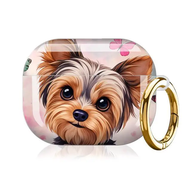 Alt view image 2 of 7 - Compatible with AirPod Pro 3rd Gen(2025) Case,Protective Case for AirPod Pro 3rd Gen, Shockproof with Carabiner, Wireless Charging Compatible for Women Men(Floral Dog)