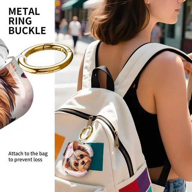 Alt view image 3 of 7 - Compatible with AirPod Pro 3rd Gen(2025) Case,Protective Case for AirPod Pro 3rd Gen, Shockproof with Carabiner, Wireless Charging Compatible for Women Men(Floral Dog)