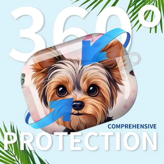 Alt view image 5 of 7 - Compatible with AirPod Pro 3rd Gen(2025) Case,Protective Case for AirPod Pro 3rd Gen, Shockproof with Carabiner, Wireless Charging Compatible for Women Men(Floral Dog)