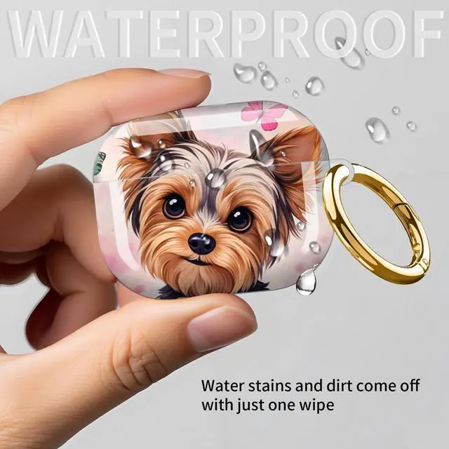 Alt view image 7 of 7 - Compatible with AirPod Pro 3rd Gen(2025) Case,Protective Case for AirPod Pro 3rd Gen, Shockproof with Carabiner, Wireless Charging Compatible for Women Men(Floral Dog)