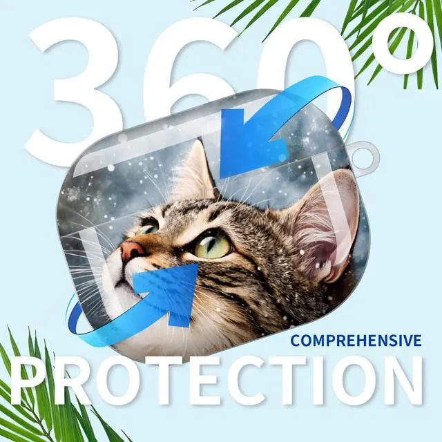 Alt view image 5 of 7 - Compatible with AirPod Pro 3rd Gen(2025) Case,Protective Case for AirPod Pro 3rd Gen, Shockproof with Carabiner, Wireless Charging Compatible for Women Men(Snowy Cat)
