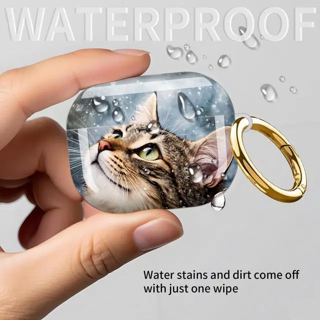 Alt view image 7 of 7 - Compatible with AirPod Pro 3rd Gen(2025) Case,Protective Case for AirPod Pro 3rd Gen, Shockproof with Carabiner, Wireless Charging Compatible for Women Men(Snowy Cat)