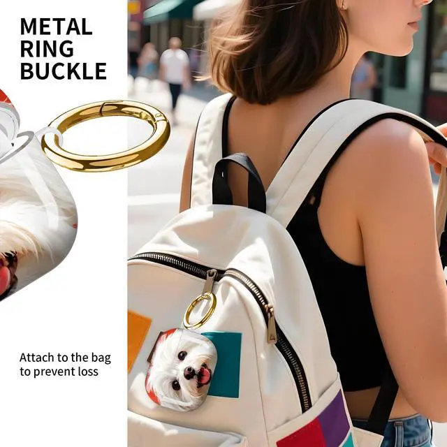 Alt view image 2 of 7 - Compatible with AirPod Pro 3rd Gen(2025) Case,Protective Case for AirPod Pro 3rd Gen, Shockproof with Carabiner, Wireless Charging Compatible for Women Men(White Dog)