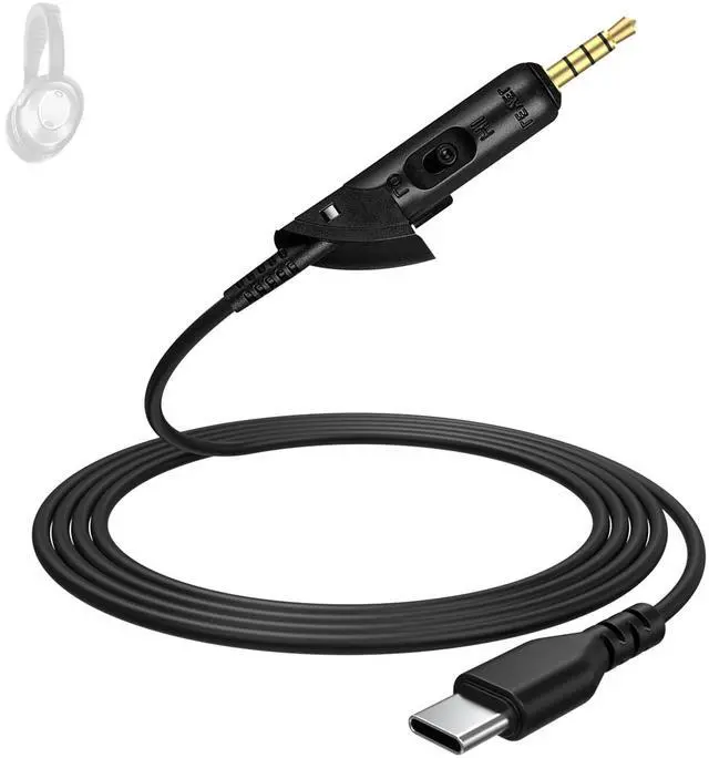 Main image of USB C Replacement Audio Cable for Bose QuietComfort 15, QC 15, QC 2 Headphone for iPhone 17 16 15, Laptop, Headphone Extension Cable (6 FT, 1.8M)
