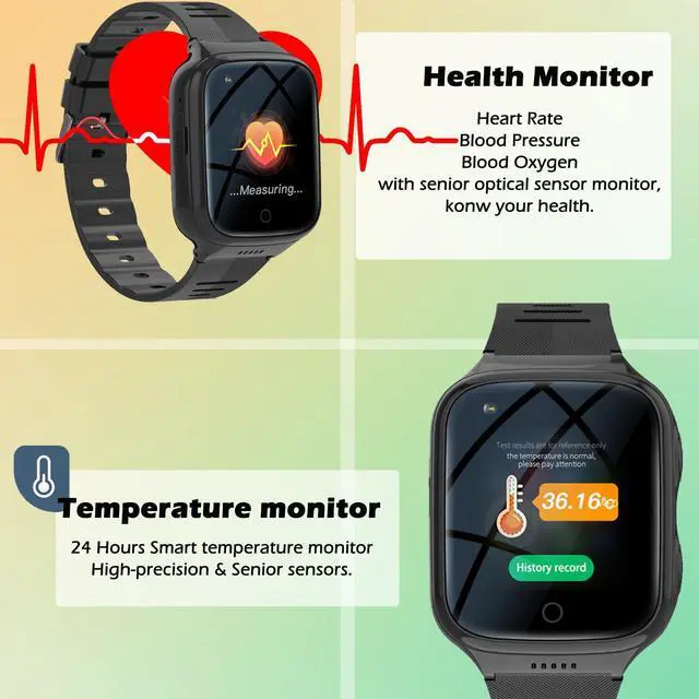 Alt view image 5 of 6 - Elderly 4G GPS Smart Watch Waterproof Senior Real-Time Tracking Phone Video Call SOS Emergency Alarm Voice Message Geo-Fence Touch Screen Pedometer Anti-Lost Tracker Father Mother's Day Global Version