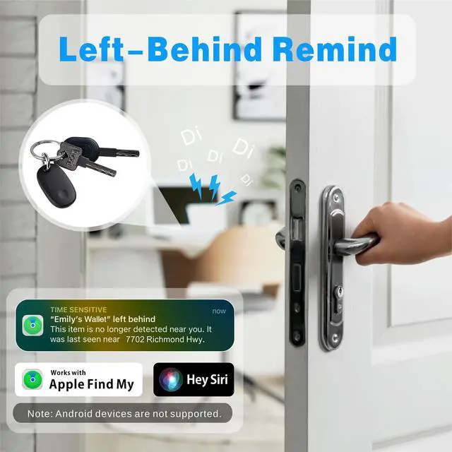Alt view image 5 of 7 - GPS Tracker Tag, Bluetooth Tracker Works with Apple Find My (iOS Only), Key Finder Item Locator for Keys, Luggage, Backpack, IPX7 Waterproof