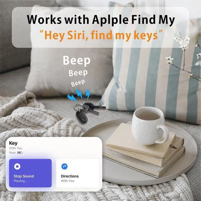 Alt view image 4 of 7 - GPS Tracker Tag, Bluetooth Tracker Works with Apple Find My (iOS Only), Key Finder Item Locator for Keys, Luggage, Backpack, IPX7 Waterproof