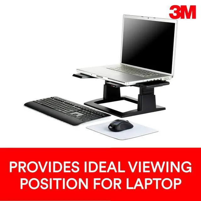 Alt view image 2 of 7 - Adjustable Notebook Riser, 13 in x 13 in x 2 in | Adjustable Laptop Stand For Desk Raises, Raises Notebook for Better Viewing, Desktop Accessory With Cable Management
