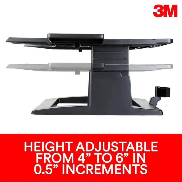 Alt view image 3 of 7 - Adjustable Notebook Riser, 13 in x 13 in x 2 in | Adjustable Laptop Stand For Desk Raises, Raises Notebook for Better Viewing, Desktop Accessory With Cable Management
