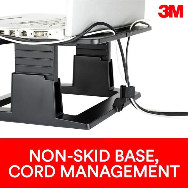 Alt view image 4 of 7 - Adjustable Notebook Riser, 13 in x 13 in x 2 in | Adjustable Laptop Stand For Desk Raises, Raises Notebook for Better Viewing, Desktop Accessory With Cable Management