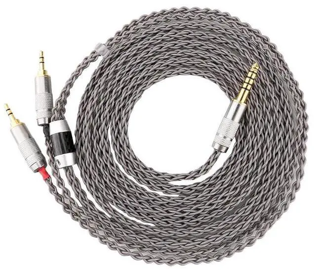Main image of 4.4mm to Dual 3.5mm / 2.5mm Male Cable Compatible for Hifiman HE4XX HE400S, HE-400i Headphones 8 Core Braided Silver Plated Replacement Audio Upgrade Cable 2M (4.4mm to Dual 2.5mm Male)