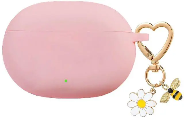 Main image of for Beats Studio Buds Case/Studio Buds Plus Case Cover with Cute Bee Daisy Flower Charm Keychain,Soft Silicone Cover Protective Case for Beats Studio Buds+ Earbuds Charging Case Pink