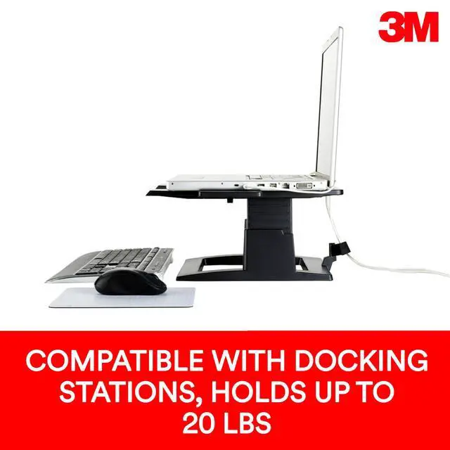 Alt view image 5 of 7 - Adjustable Notebook Riser, 13 in x 13 in x 2 in | Adjustable Laptop Stand For Desk Raises, Raises Notebook for Better Viewing, Desktop Accessory With Cable Management