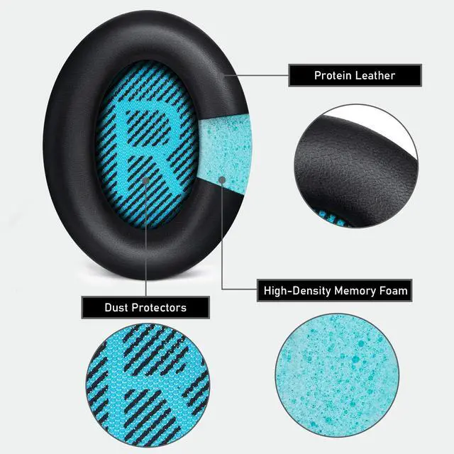 Alt view image 3 of 6 - Replacement Ear Pads for Bose Headphones QC25 | for QuietComfort 25 and Quiet comfort 2 Headphones