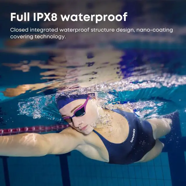 Alt view image 2 of 6 - Bone Conduction Headphones IPX8 Swimming Waterproof Dustproof Sweatproof MP3 Player Headset Underwater Music Player 32GB Memory, Open-Ear Wireless Bluetooth 5.4 with Mic for Running, Cycling