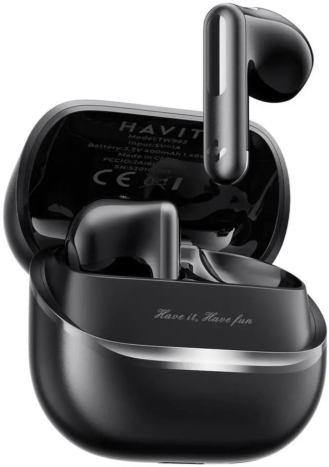 Main image of Space T1 Wireless Earbuds, Adaptive Hybrid Active Noise Cancelling Bluetooth Earbuds, 6-Mic AI ENC, Head-Tracked Spatial Audio, 40.5H Playtime, Semi-in-Ear Fit, Bluetooth 6.0, IP54, Black