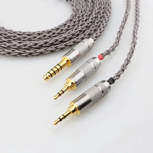 Alt view image 2 of 6 - 4.4mm to Dual 3.5mm / 2.5mm Male Cable Compatible for Hifiman HE4XX HE400S, HE-400i Headphones 8 Core Braided Silver Plated Replacement Audio Upgrade Cable 2M (4.4mm to Dual 2.5mm Male)