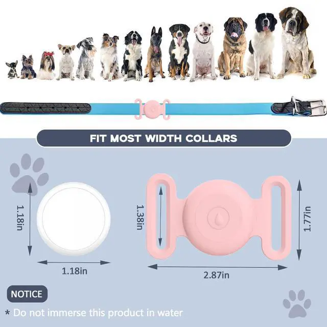 Alt view image 5 of 7 - GPS Tracker for Dogs, Mini GPS Cat Tracker, IPX8 Waterproof GPS Trackers for Cats with Holder, No Monthly Fee, Work with Apple Find My(iOS Only), Smart Trackers for Dogs-Pink