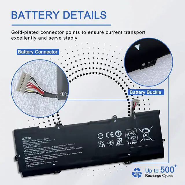 Alt view image 5 of 6 - YB06XL 928427-271 Battery for HP Spectre x360 Convertible 15-CH 15T-CH 15-CH0XX 15-CH011DX 15-CH010TX 15-CH034NG 15-CH002TX Series Notebook 928372-855 HSTNN-DB8H TPN-Q200 YB06084XL 84.08Wh