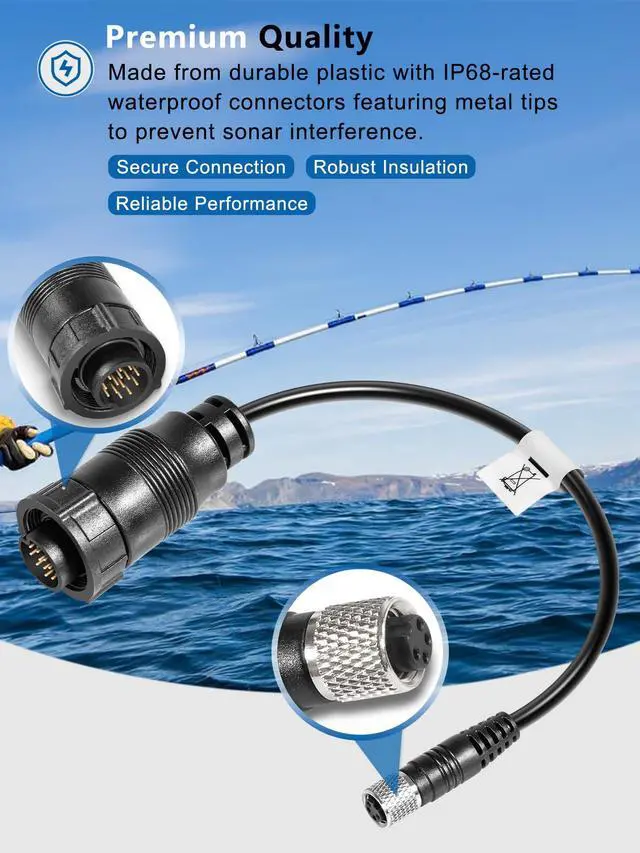 Alt view image 4 of 6 - Replacement for 1852073 MKR-US2-13 Universal Sonar 2 Adapter Cable for Trolling Motors to HUMMINBIRD XPLORE, APEX, SOLIX, Onix Chartplotter and Fishfinder