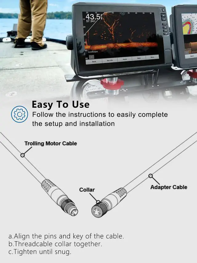 Alt view image 6 of 6 - Replacement for 1852073 MKR-US2-13 Universal Sonar 2 Adapter Cable for Trolling Motors to HUMMINBIRD XPLORE, APEX, SOLIX, Onix Chartplotter and Fishfinder