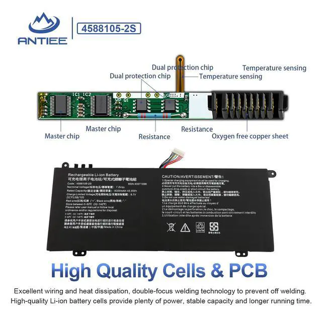 Alt view image 3 of 7 - 4588105-2S 4588106-2S Laptop Battery for Dynabook Satellite Pro C50-E C50-H | C40-H C50D-B-100 C50D-B-115 C50D-B-10E C50D-B-11X C50D-B-11Y Medion Akoya E15403 30027586 Series 7.6V 45.6Wh/6000mAh