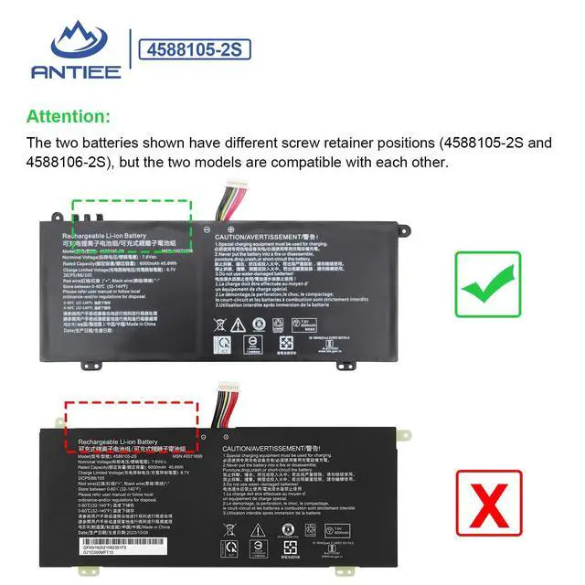 Alt view image 5 of 7 - 4588105-2S 4588106-2S Laptop Battery for Dynabook Satellite Pro C50-E C50-H | C40-H C50D-B-100 C50D-B-115 C50D-B-10E C50D-B-11X C50D-B-11Y Medion Akoya E15403 30027586 Series 7.6V 45.6Wh/6000mAh