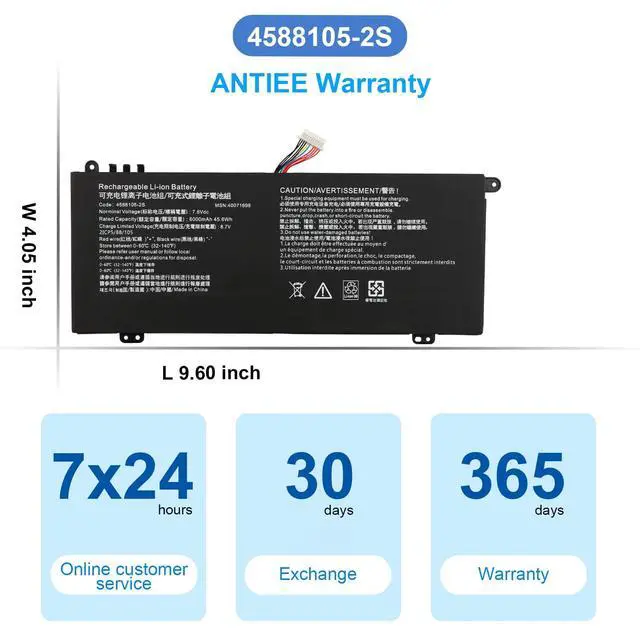 Alt view image 7 of 7 - 4588105-2S 4588106-2S Laptop Battery for Dynabook Satellite Pro C50-E C50-H | C40-H C50D-B-100 C50D-B-115 C50D-B-10E C50D-B-11X C50D-B-11Y Medion Akoya E15403 30027586 Series 7.6V 45.6Wh/6000mAh
