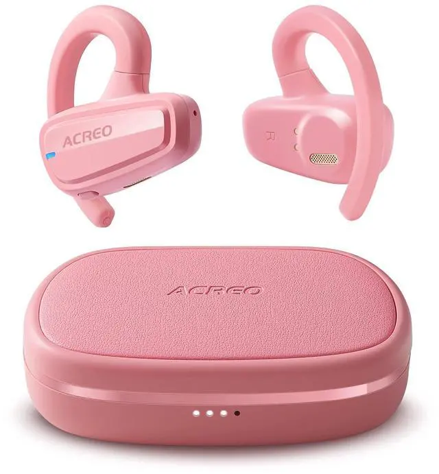 Main image of The Next Generation Open Ear Headphones, OpenBuds, True Wireless Earbuds with Earhooks, Bluetooth Workout Headphones, 18 Hours Playtime with Case, IPX7 Waterproof, Pink