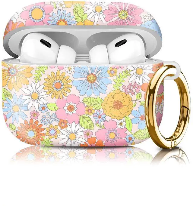 Main image of Compatiable with AirPod Pro 2nd/1st Generation Case,Lightweight & Durable Resistant Hard Case with Keychain,Stylish Design AirPod Case Cover for Women (Pink Floral)