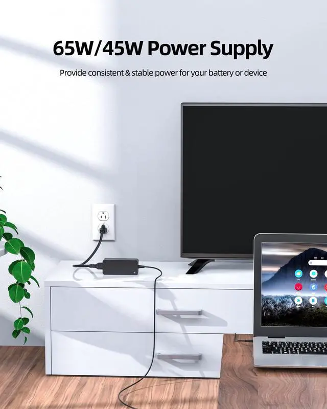 Alt view image 6 of 6 - 65W 45W USB C AC Charger Fit for Lenovo V14 V15 G3 G4 G6 G7 ABA IAP CTO IAH IRH ABP ARP IWC Laptop Power Supply Adapter Cord