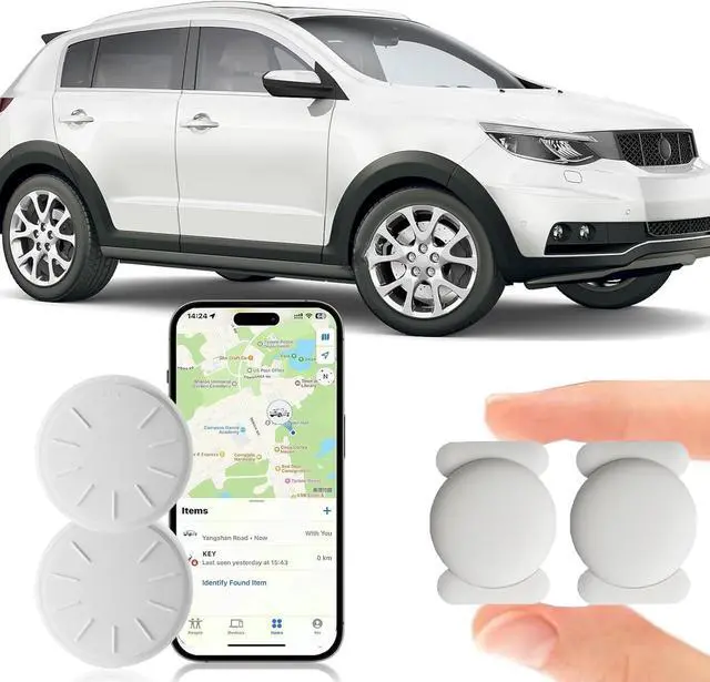 Main image of Tracker Device for Vehicles,2PCS Mini Hidden Car Tracker with Magnetic Case,No Monthly Fee Real Time GPS Car Tracker Works with Apple Find My (iOS Only) (White,2PCS)