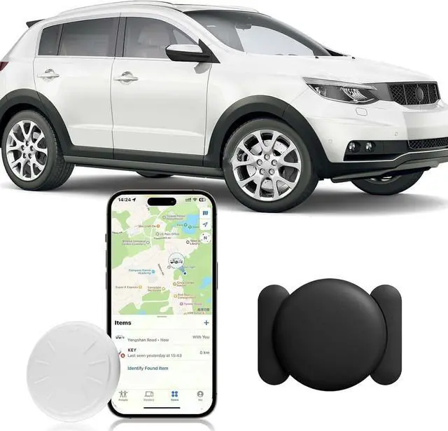 Main image of GPS Tracker for Vehicles, 1PCS Real Time Tracking Tracker Device for Vehicles, Work with Find My (iOS Only), MINI Magnetic Car Tracker Device Hidden, No Monthly Fee GPS Tracker, Super Magnetic, Black