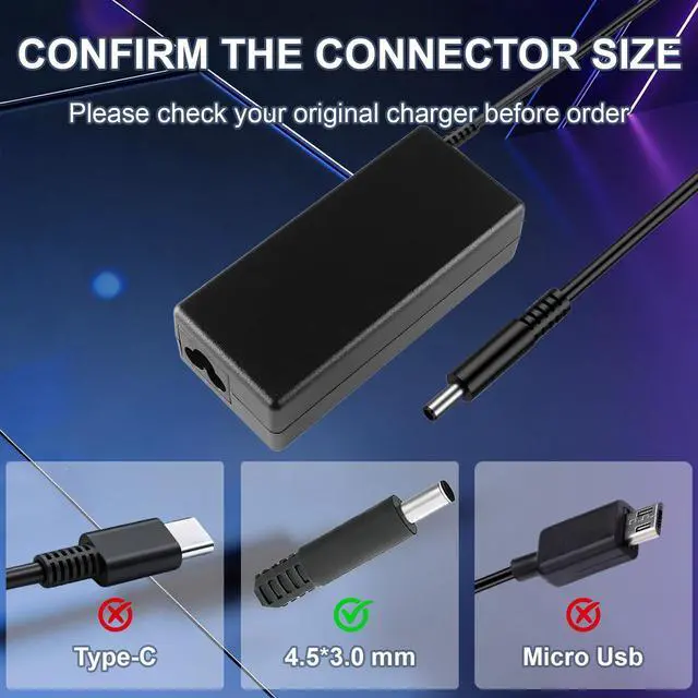 Alt view image 6 of 7 - 90W Charger Compatible with Dell Inspiron 20" 22" 24" 27" Desktop | Fit for Dell Inspiron 7790 7700 7730 7720 7710 5490 5400 5410 5420 5430 3280 3290 4.5mm AC Power Adapter