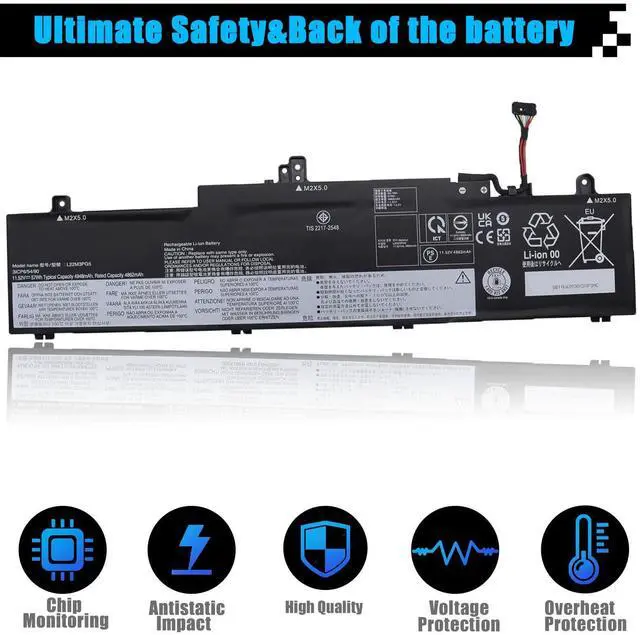 Alt view image 4 of 7 - L22M3PG5 SB11K63030 Laptop Battery Replacement for Lenovo ThinkPad E14 Gen 5 ThinkPad E16 Gen 1 Series L22B3PG5 SB11K63028 L22D3PG5 SB11K63031 L22L3PG5 SB11K63027 57Wh 4948mAh 11.52V 3-Cell