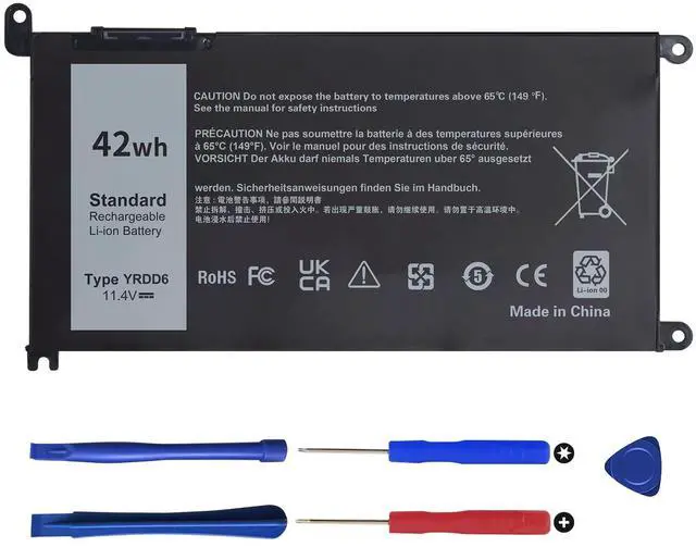 Main image of 42Wh YRDD6 Laptop Battery for Dell inspiron 15 3583 3593 3582 3584 3501, inspiron 15 5582 5584 5593 5594 5598 5585 14 3493 5481 5482 5485 5491 5493 7586 Vostro 5481 1VX1H P93G P75F Batteries