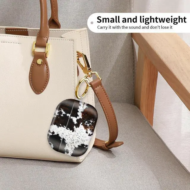 Alt view image 3 of 6 - Compatiable with AirPod Pro 2nd/1st Generation Case,Lightweight & Durable Resistant Hard Case with Keychain,Stylish Design AirPod Case Cover for Women (White and Brown Cow Skin)