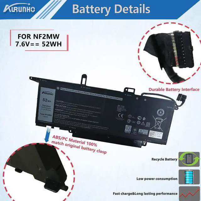 Alt view image 3 of 6 - NF2MW Laptop Battery Replacement for Dell Latitude 7400 2-in-1 Latitude 9410 2-in-1 Series Notebook P110G P110G001 7146W 08W3YY 085XM8 C76H7 0C76H7 0G8F6M