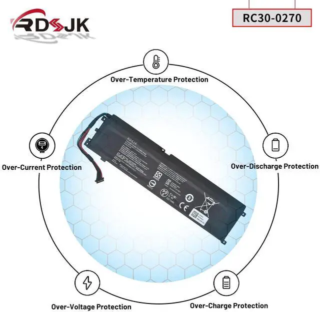 Alt view image 6 of 7 - RC30-0270 Laptop Battery for Razer Blade 15 Base 2018 2019 GTX 1660 Ti RZ09-0270 RZ09-02705E76 RZ09-02705E76-R3U1 RZ09-02705E75-R3U1 RZ09-0300 RZ09-03006 RZ09-03009 RZ09-03006E92 RZ09-03009E97 65Wh