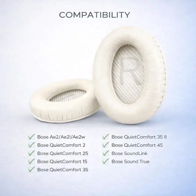 Alt view image 2 of 6 - Replacement Ear Pads for Bose QC35 and QC35 II | Soft Protein Leather Ear Cushions with Noise Isolation, Memory Foam, Extra Durability