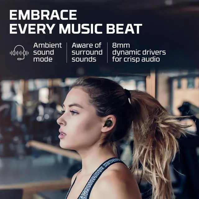 Alt view image 4 of 6 - Cirro Buds Pro True Wireless Earbuds, Active Noise Cancellation, ANC, Ambient Sound Mode, Low Latency, Bluetooth 5.2, IPX4, Fast Charge, PC, Nintendo Switch, Mobile - Black