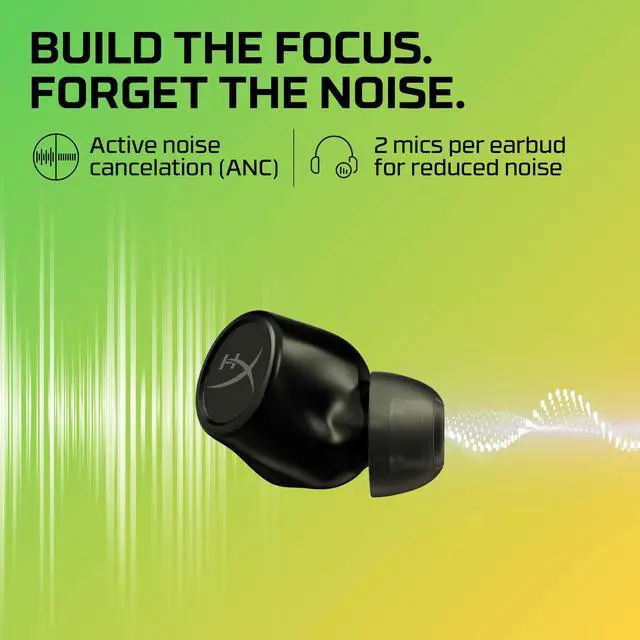 Alt view image 6 of 6 - Cirro Buds Pro True Wireless Earbuds, Active Noise Cancellation, ANC, Ambient Sound Mode, Low Latency, Bluetooth 5.2, IPX4, Fast Charge, PC, Nintendo Switch, Mobile - Black